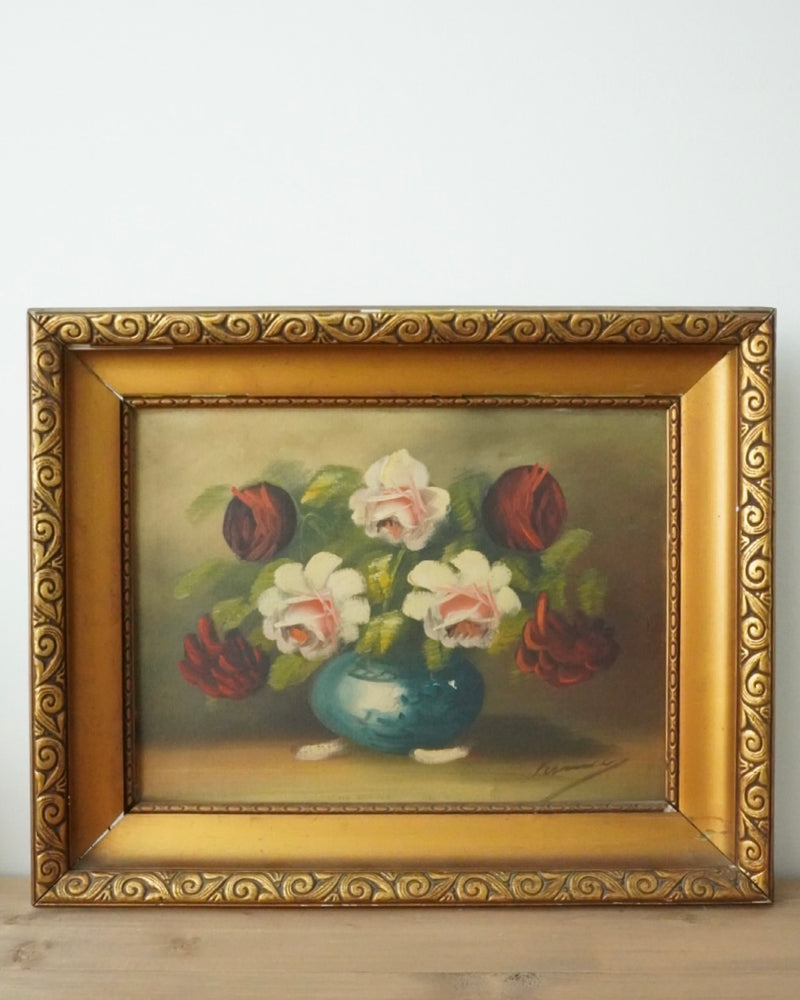 Roses in Blue Vase