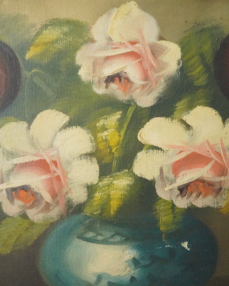 Roses in Blue Vase